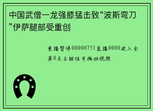 中国武僧一龙强膝猛击致“波斯弯刀”伊萨腿部受重创